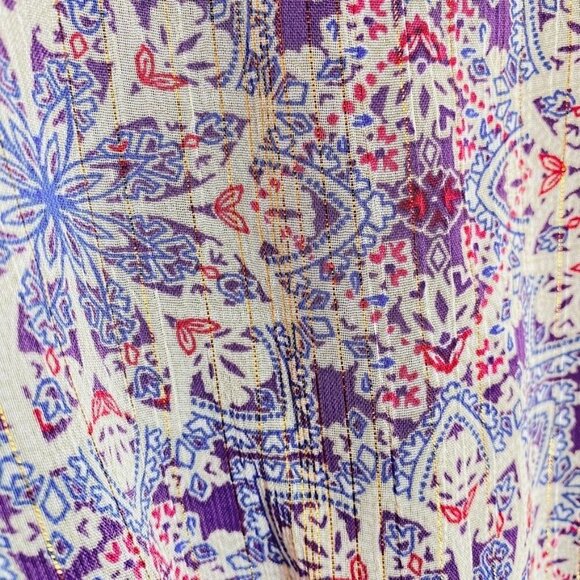 Blue Rain Women's Boho Dress With Drawstring Waist & Ruffled Hem Size L - Picture 6 of 7